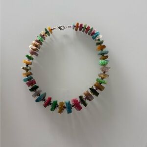 ✨ Multicolor Natural Stone Chip Necklace – Handmade Statement Piece New